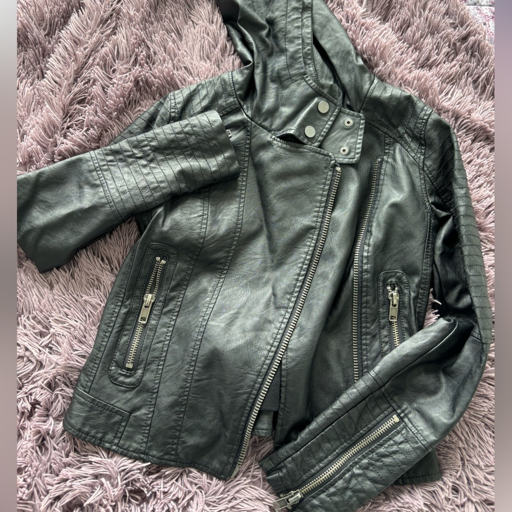 Garage Leather Motocross Jacket w/hood